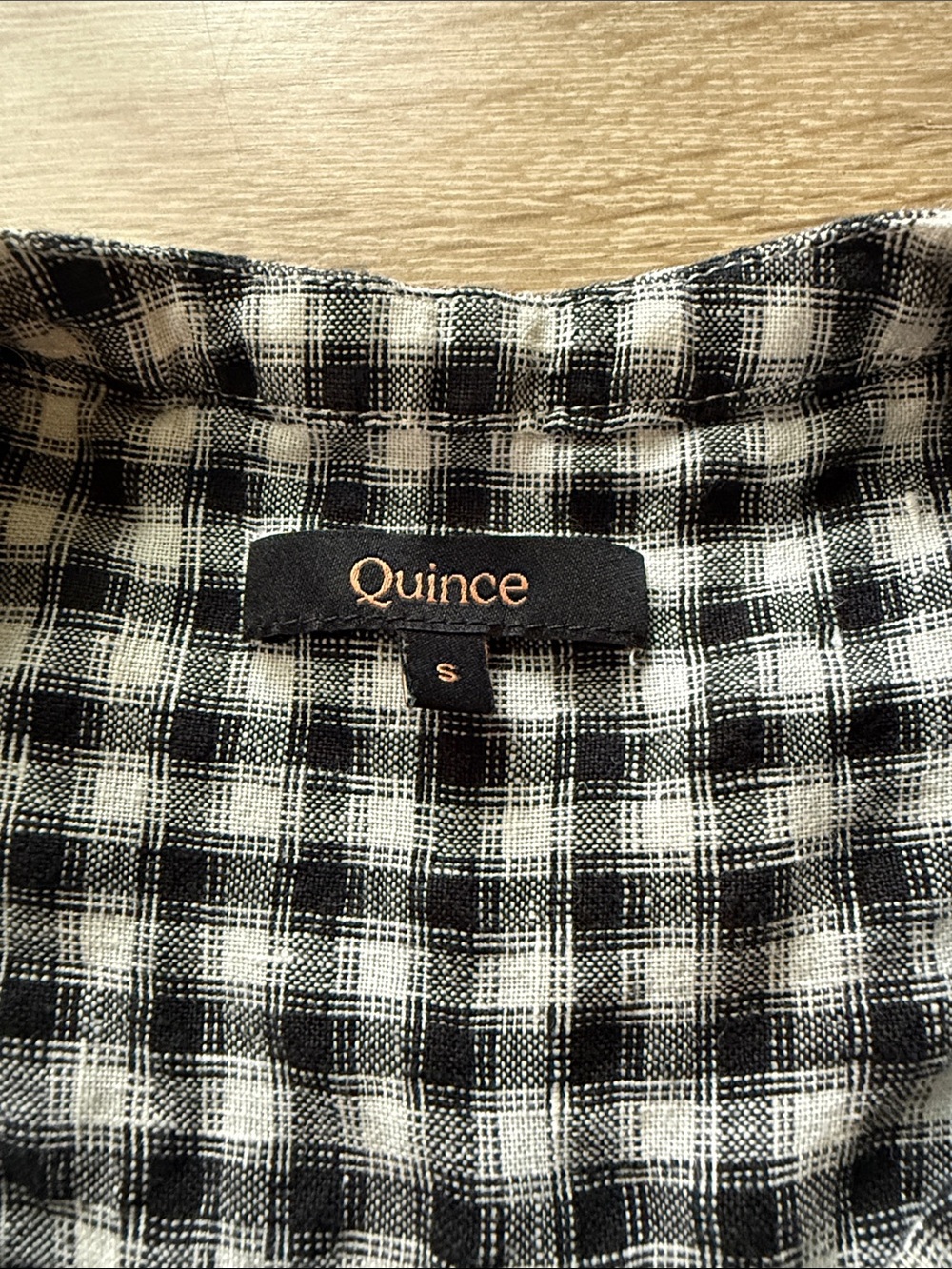 Quince Black & White Linen Gingham Dress - Picture 2 of 7
